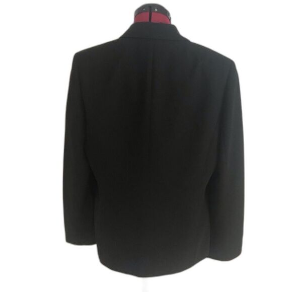 Kasper Blazer Women's Size 14 Black Long Sleeve One-Button Closure - Picture 4 of 9